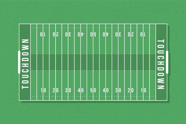 Terrain de football américain design plat