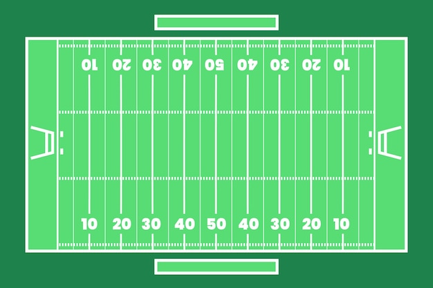 Terrain de football américain à plat