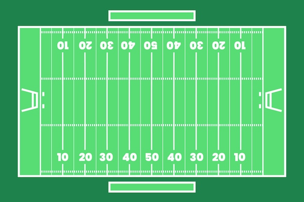 Vecteur gratuit terrain de football américain à plat