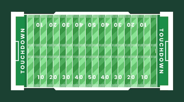 Terrain De Football Américain Vert Plat Poser