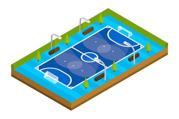 Terrain De Futsal Isométrique