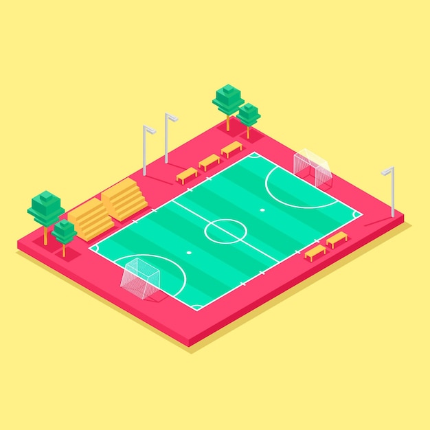 Vecteur gratuit terrain de futsal isométrique