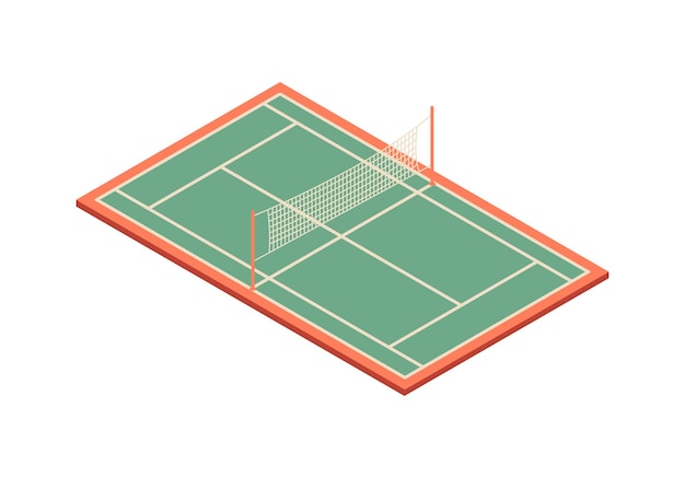 Terrain de tennis isométrique