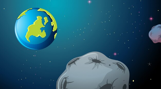 Terre et astéroïde