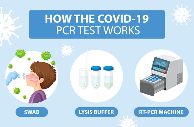 Vecteur gratuit test covid 19 avec la machine rtpcr