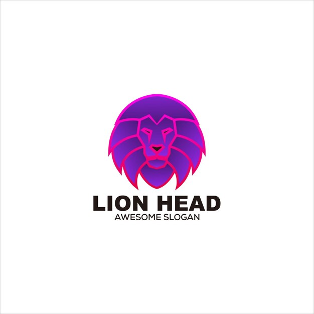 tête de lion logo vecteur dégradé coloré