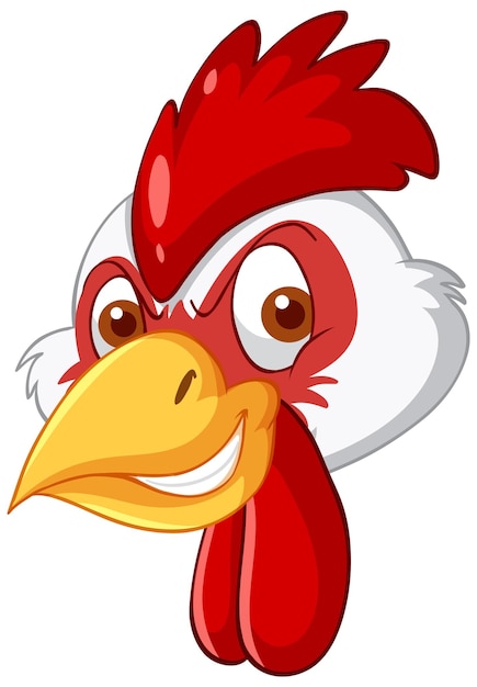 Vecteur gratuit une tête de poulet en style cartoon
