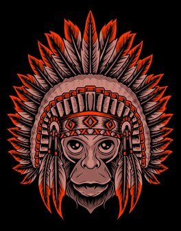 Tête de singe apache indien illustration