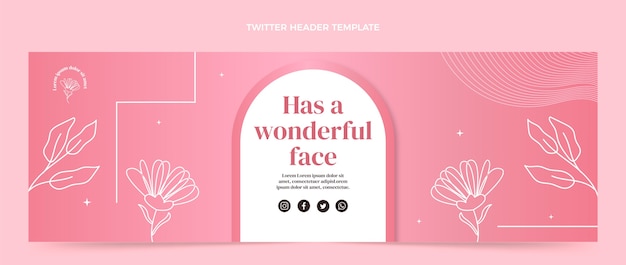 Vecteur gratuit en-tête twitter boutique dégradé