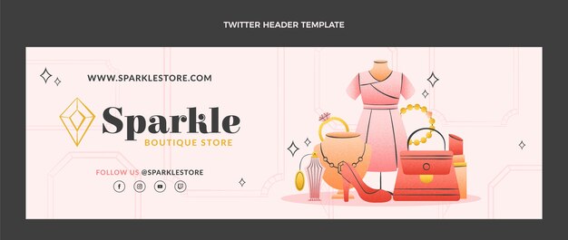 En-tête twitter de boutique de texture dessinée à la main