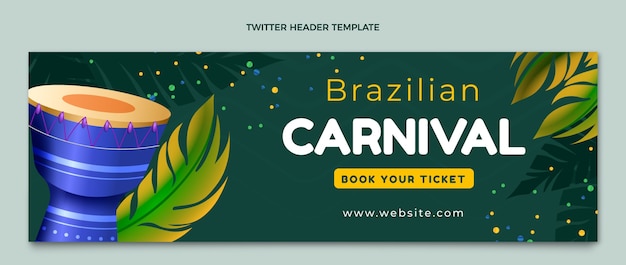 Vecteur gratuit en-tête twitter de carnaval réaliste