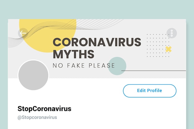 Vecteur gratuit en-tête twitter de coronavirus minimaliste abstrait