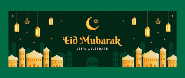 En-tête Twitter Dégradé Eid Al-fitr