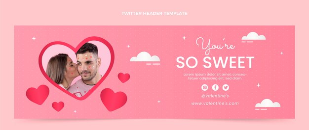 En-tête Twitter Dégradé De La Saint-valentin