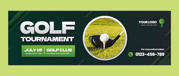 Vecteur gratuit en-tête twitter du club de golf dégradé