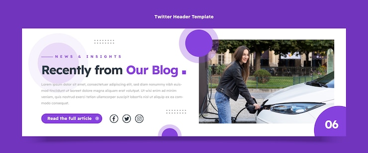 Vecteur gratuit en-tête de twitter de location de voiture plate