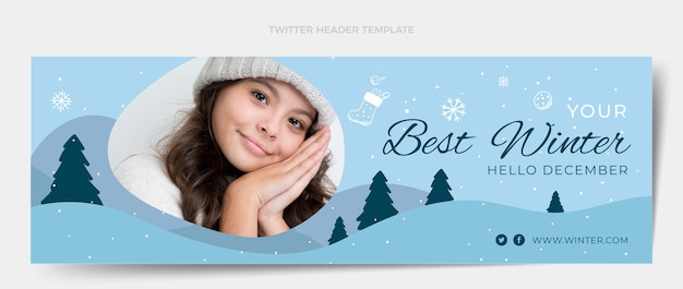 En-tête Twitter Plat D'hiver