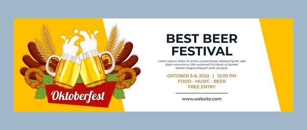 En-tête twitter plat oktoberfest