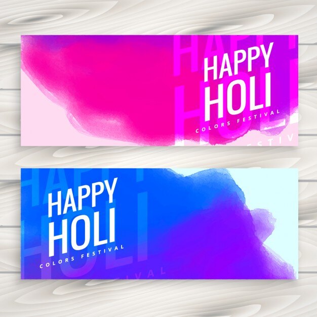 Vecteur gratuit têtes d'aquarelle de holi
