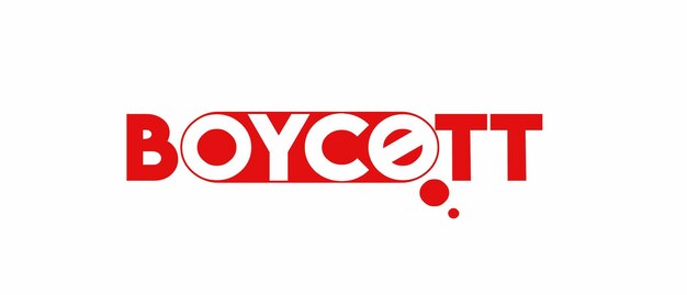 Texte de boycott sur une illustration vectorielle de fond blanc