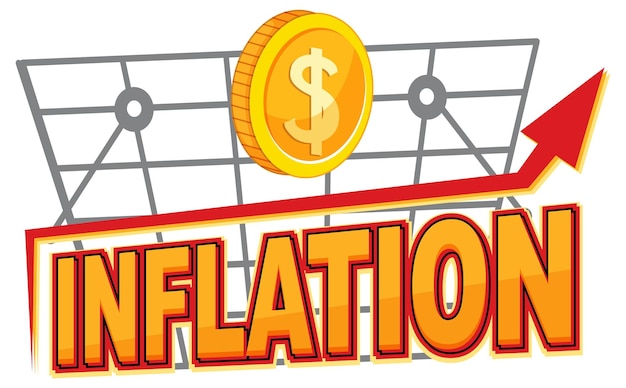 Vecteur gratuit texte de mot isolé de l'inflation