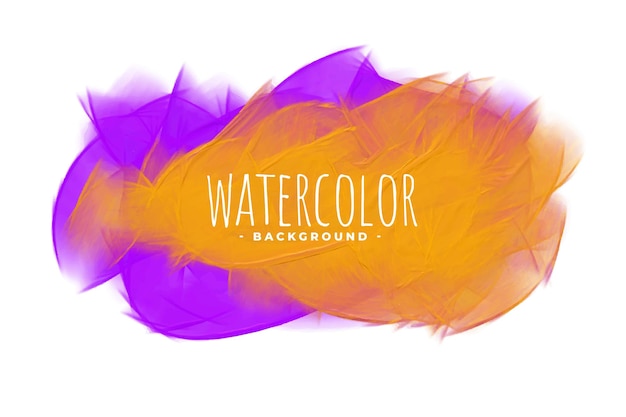 Vecteur gratuit texture abstraite de tache de mélange aquarelle orange et violet