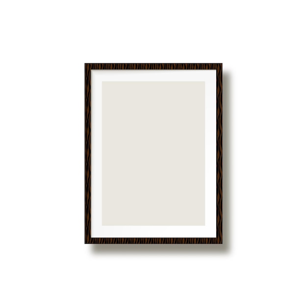 Texture en bois de cadre photo sur fond blanc Vector