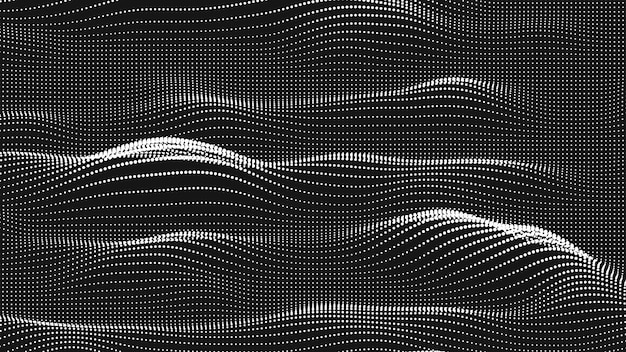 Texture de bruit d'onde ponctuelle Fond de point abstrait Fond de cyberespace technologique