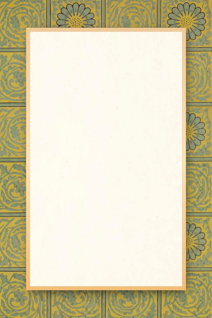 Vecteur gratuit texture de carreaux de vecteur de cadre floral antique