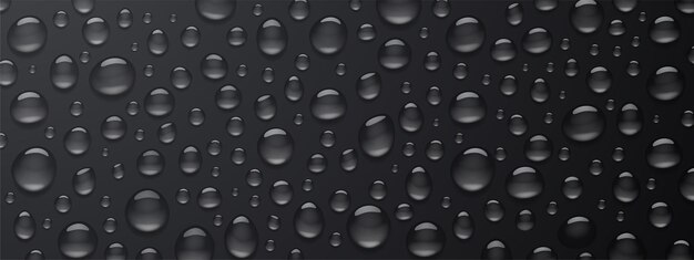 Texture des gouttelettes d'eau sur fond noir