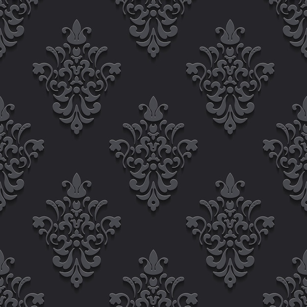 Texture De Luxe élégante Noire Avec Des Ombres. Motif De Fond Transparent, Sans Fin Et Répétition, Illustration Vectorielle