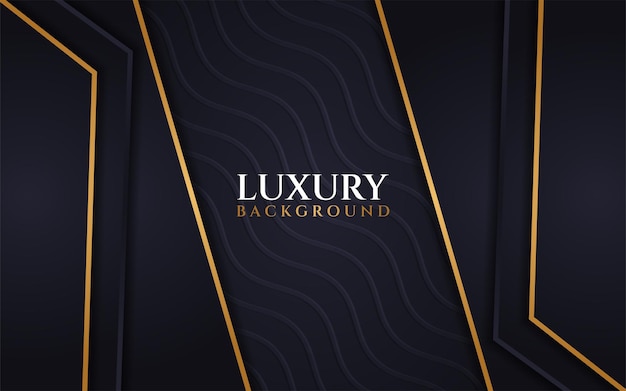 Texture de vague de fond sombre de luxe avec ligne or