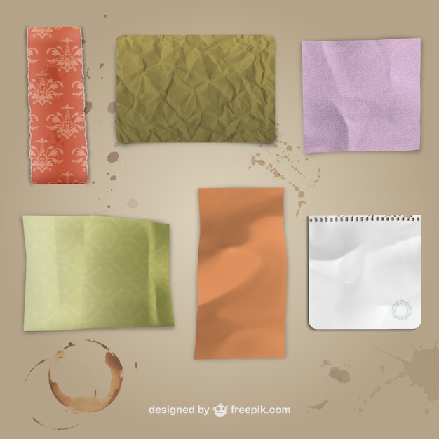 Vecteur gratuit textures de papier grunge