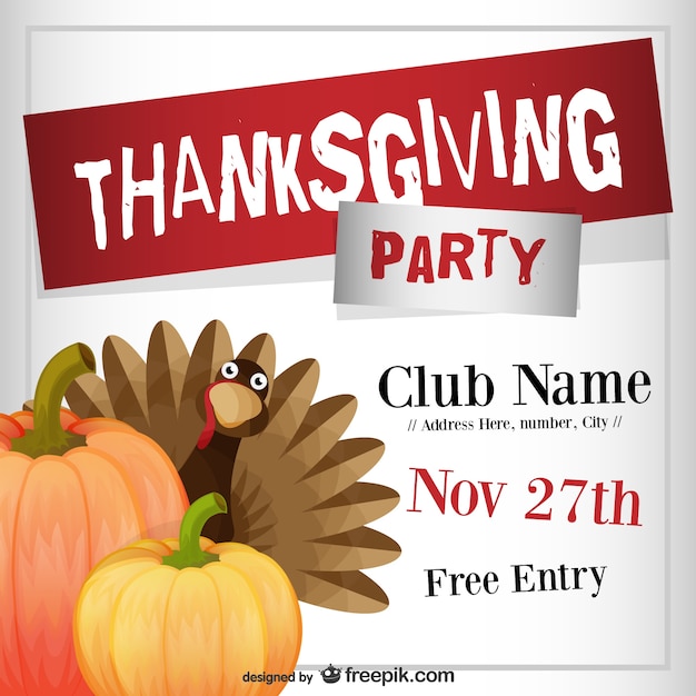 Thanksgiving modèle de party flyer
