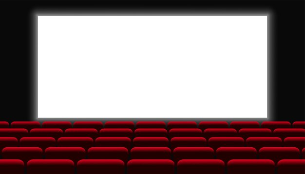 Théâtre de scène de cinéma avec rangée de chaises rouges