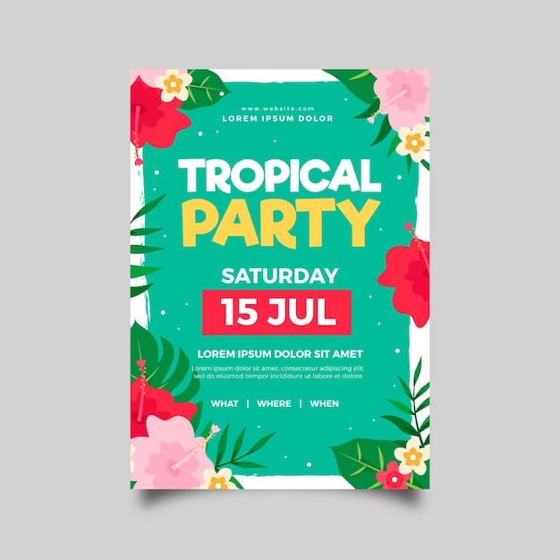 Thème D'affiche De Fête Tropicale