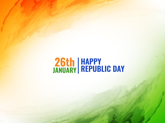 Vecteur gratuit thème du drapeau indien journée de la république aquarelle conception de texture fond moderne