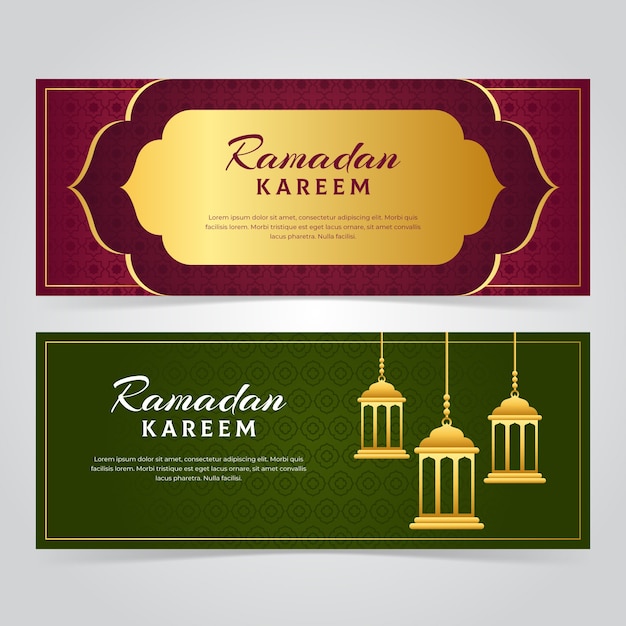 Vecteur gratuit thème du ramadan pour les bannières