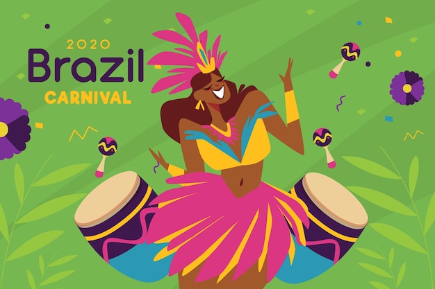 Vecteur gratuit thème d'événement de carnaval brésilien design plat