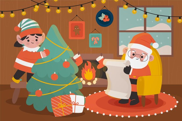 Thème de fond de Noël dessiné à la main