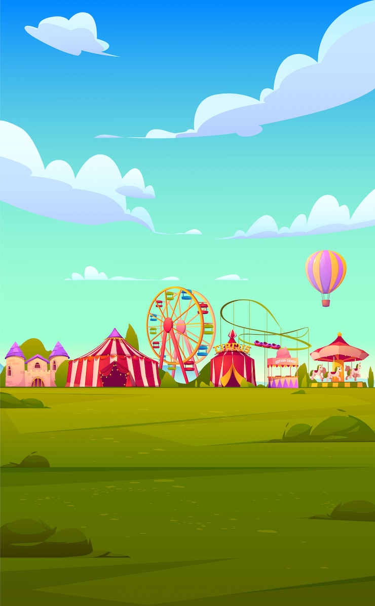 Vecteur gratuit thème de fond de smartphone avec fête foraine de carnaval