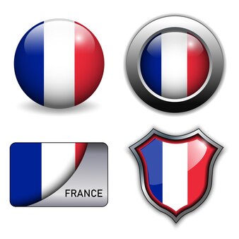 Thème des icônes du drapeau france.