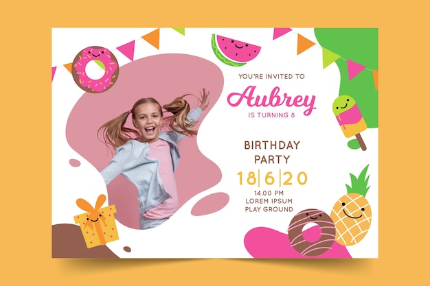 Thème De Modèle De Carte D'anniversaire