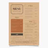 Vecteur gratuit thème de modèle de menu de restaurant en marbre