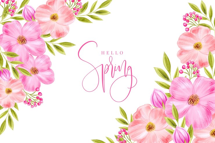 Vecteur gratuit thème de papier peint printemps aquarelle