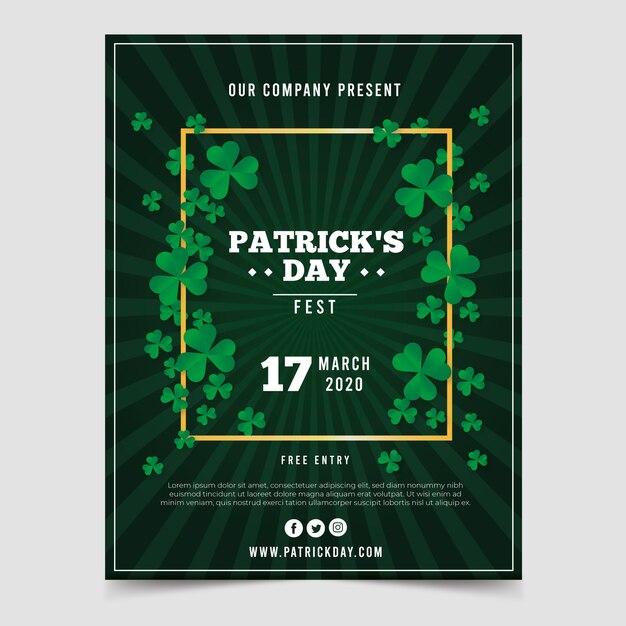 Thème Réaliste De St. Modèle De Flyer De Patricks Day