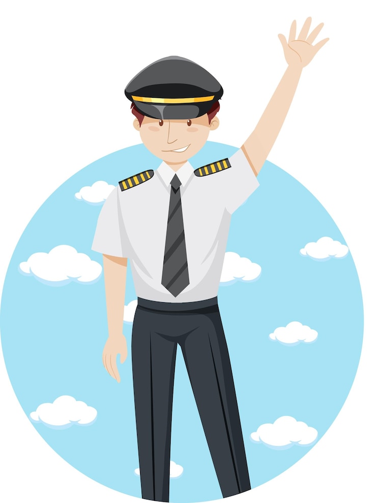 Vecteur gratuit thème de vacances de voyage pilote heureux