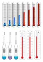 Vecteur gratuit thermomètres à différentes échelles