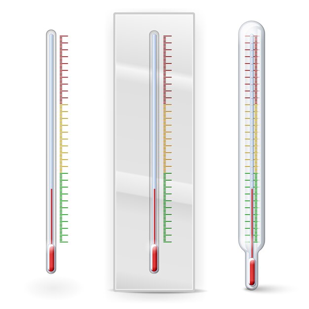 Thermomètres avec divisions d'échelle isolées