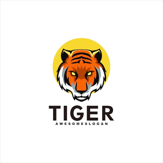 Tigre Logo Mascotte Vecteur Conception Simple